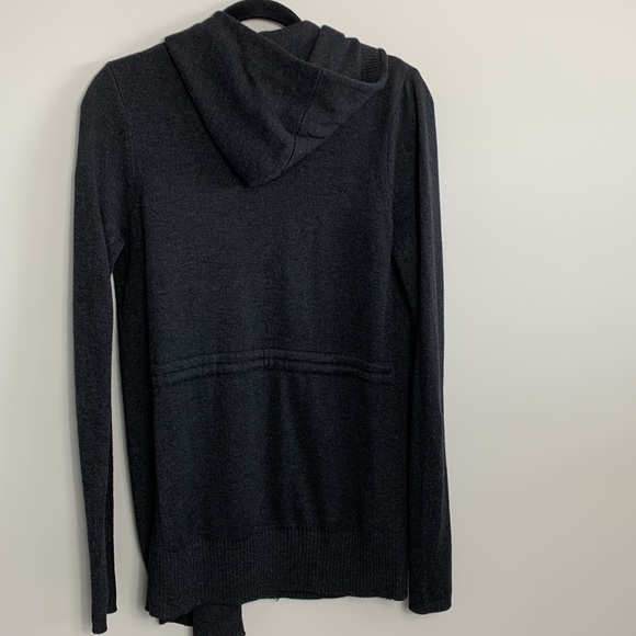 Zyia Sweater Cardigan Hooded Charcoal Size Small - Picture 11 of 14